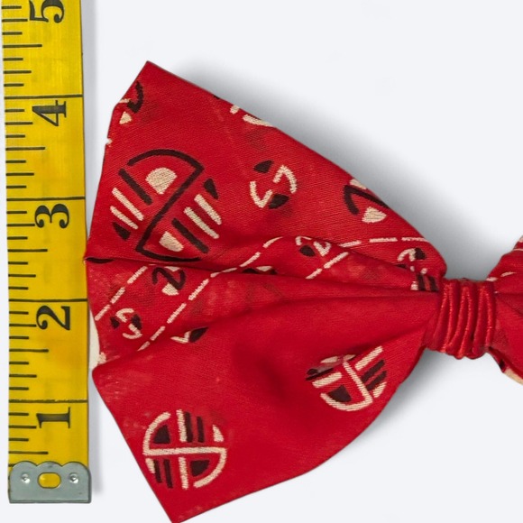 Vintage 90s Red Bandana Print‎ Oversized Bow Hair Clip Accessory Schoolgirl - Picture 8 of 8